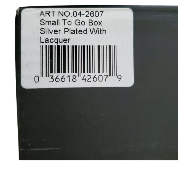 Silver-Plated Lacquer Chinese Takeout Box | Small To Go Box | New In Box (NIB) - Picture 7 of 7